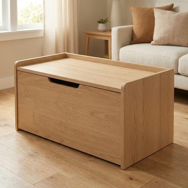 DIY DIY Storage Bench Plans | Modern Wooden Chest Blueprint (PDF Download) Woodworking Blueprint - Step-by-Step Plan thumbnail 4