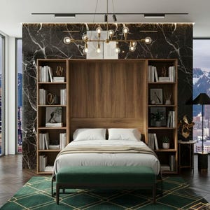 DIY Queen Murphy Bed with Desk Plans | Horizontal Wall Bed Woodworking PDF image 6
