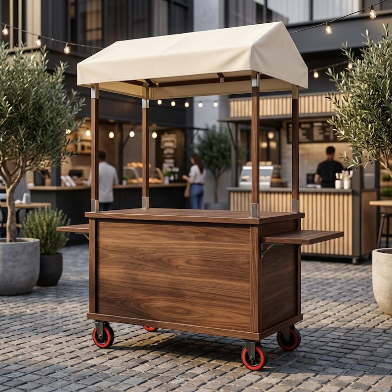 DIY DIY Mobile Food Cart Plans | Folding Vendor, Coffee, Wedding Bar Build (PDF Download) Woodworking Blueprint - Step-by-Step Plan thumbnail 1
