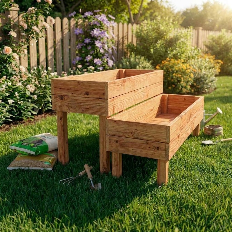 DIY Tiered Planter Box Plans | 2-Level Raised Garden Bed Woodworking Blueprint (PDF Download) Woodworking Blueprint - Step-by-Step Plan thumbnail 7