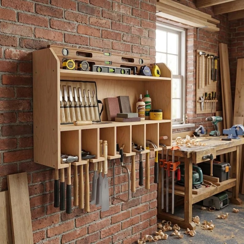 DIY DIY Cordless Drill Storage Organizer Plans PDF | Power Tool Rack Blueprint | Battery Charging Station | Garage Workshop Shelf Woodworking Blueprint - Step-by-Step Plan thumbnail 5