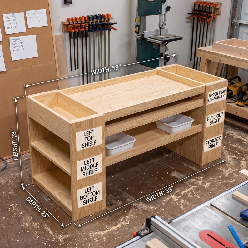 DIY DIY Building Block & Train Table Plans PDF | Kids Activity Table Blueprint | Montessori Toy Storage Build | Playroom Furniture Woodworking Blueprint - Step-by-Step Plan thumbnail 2