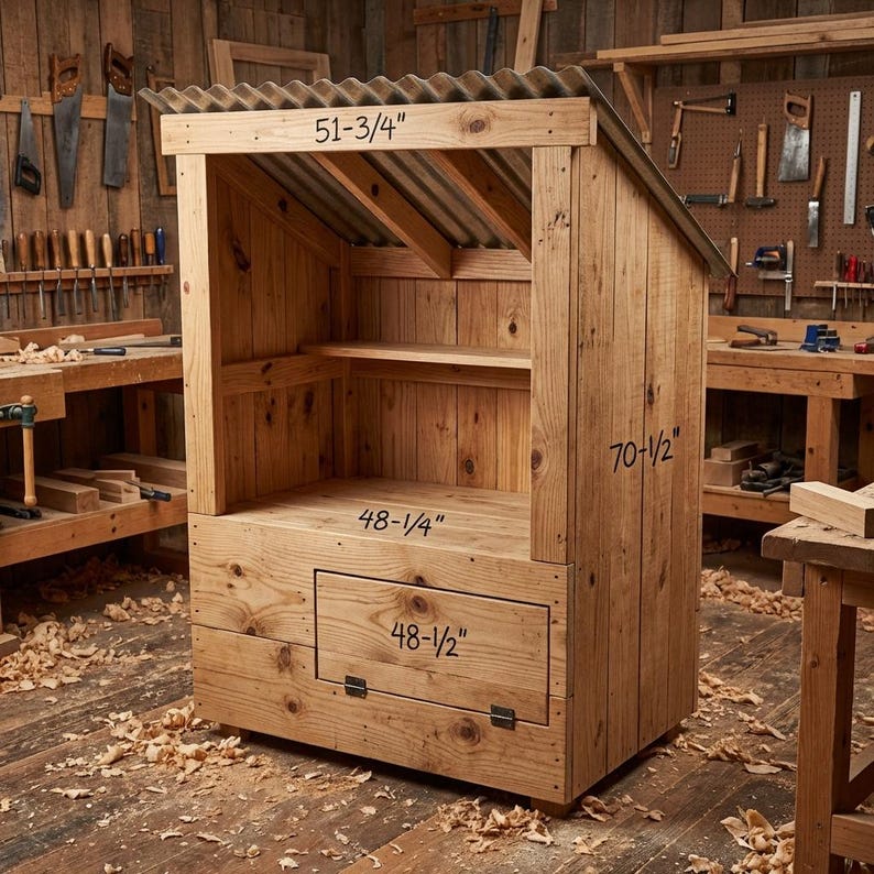 DIY DIY Farmstand Plans | Mobile Market Stall Woodworking Build Guide (PDF Download) Woodworking Blueprint - Step-by-Step Plan thumbnail 2