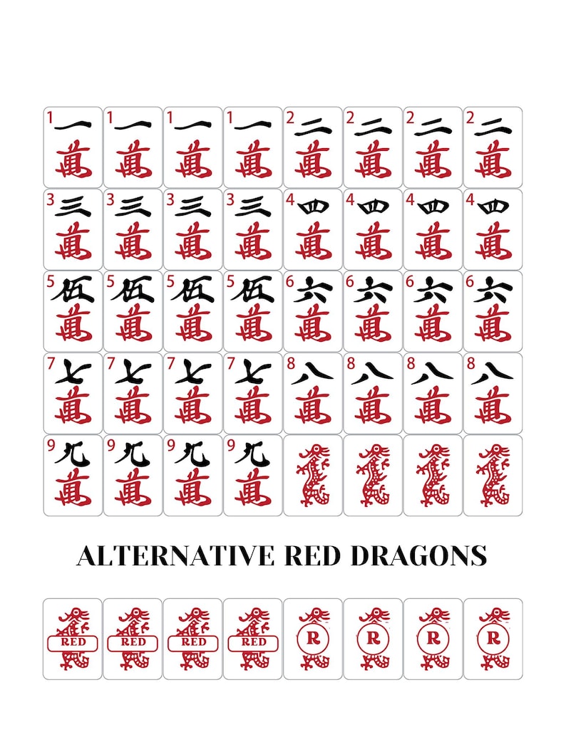 DIY Printable American Mahjong Tiles PDF | Complete 4-Suit Set (Digital Download) Woodworking Blueprint - Step-by-Step Plan thumbnail 3