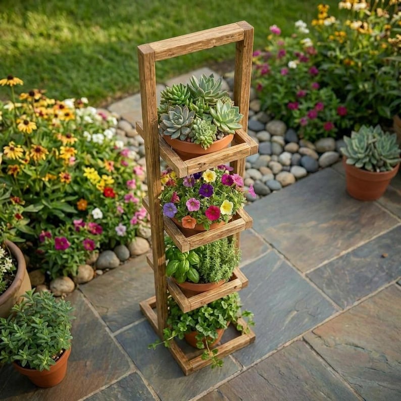 DIY 3-Tier Farmhouse Planter Stand Plans | DIY Woodworking Blueprint (PDF Download) Woodworking Blueprint - Step-by-Step Plan thumbnail 7
