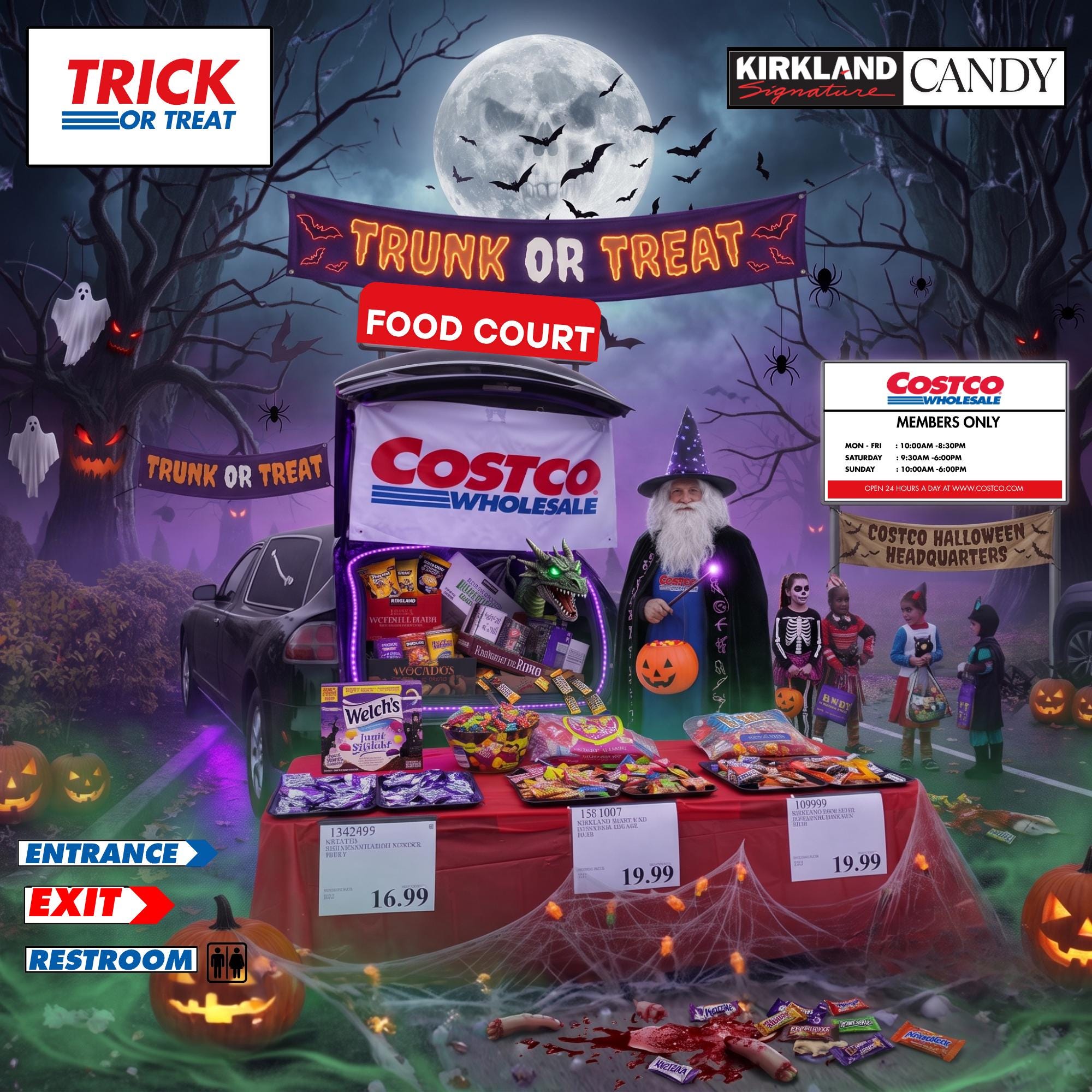 Wholesale Club Halloween Trunk or Treat Printable Decor (Digital Download)