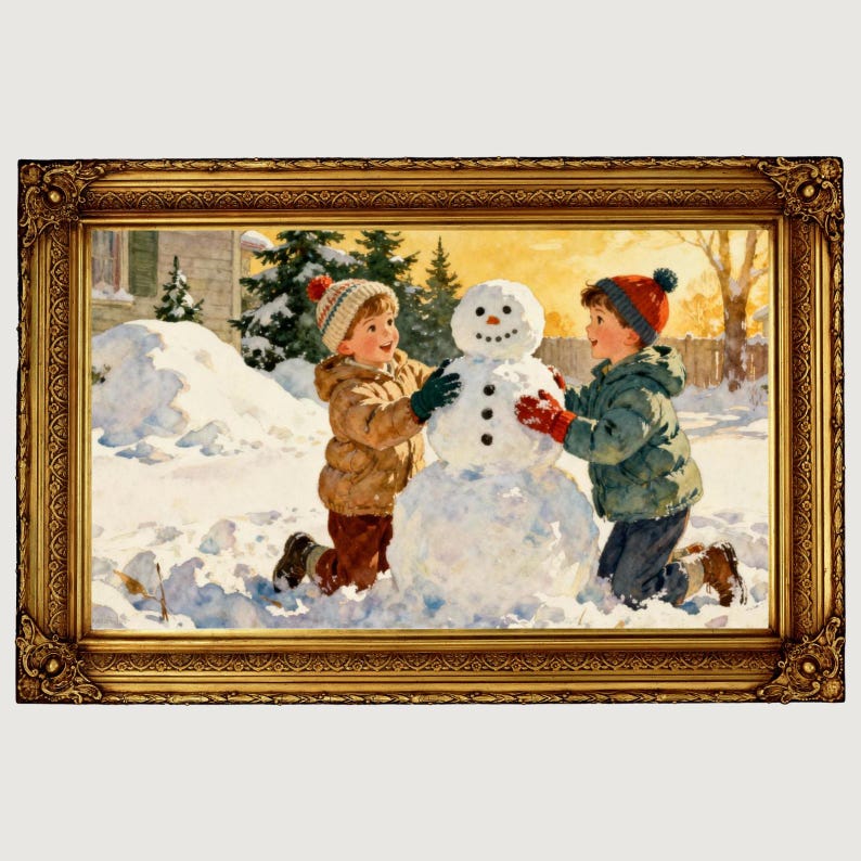 DIY Vintage Christmas Art | 100+ Winter Frame TV Designs (Digital Download) Woodworking Blueprint - Step-by-Step Plan thumbnail 3
