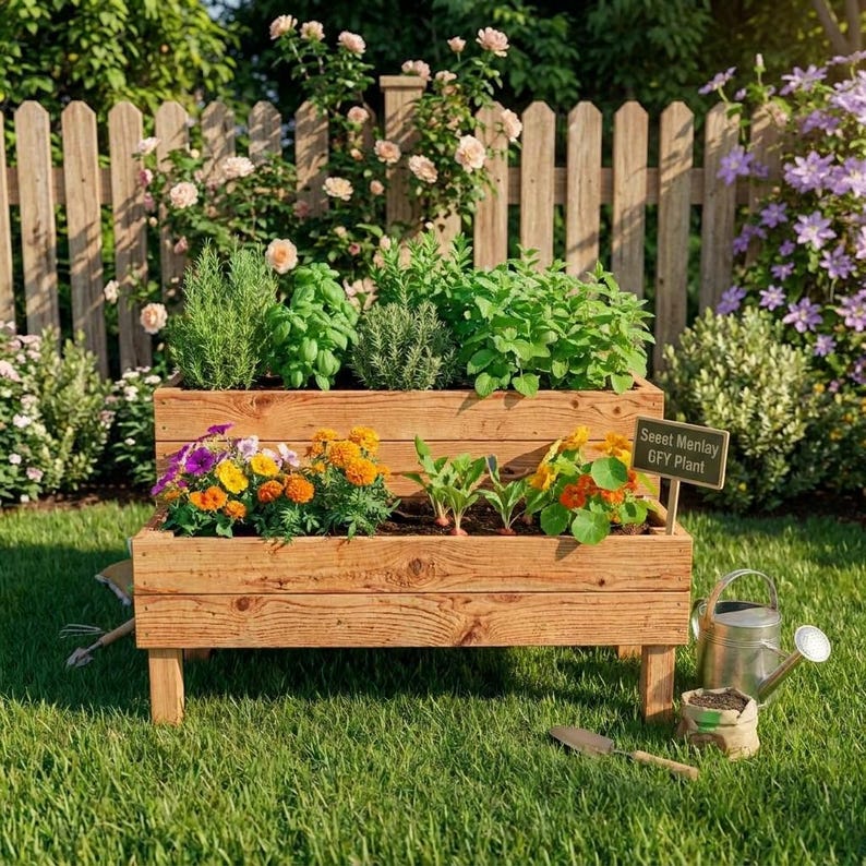 DIY Tiered Planter Box Plans | 2-Level Raised Garden Bed Woodworking Blueprint (PDF Download) Woodworking Blueprint - Step-by-Step Plan thumbnail 4