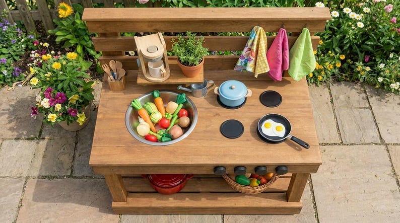 DIY Kids Mud Kitchen Woodworking Plans | Outdoor Play Station Blueprint (PDF Download) Woodworking Blueprint - Step-by-Step Plan thumbnail 5