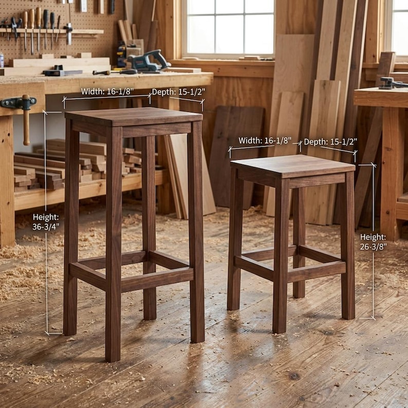 DIY DIY Bar Stool Plans: Wooden Counter Height Stool, Patio & Kitchen Seating (PDF Download) Woodworking Blueprint - Step-by-Step Plan thumbnail 2