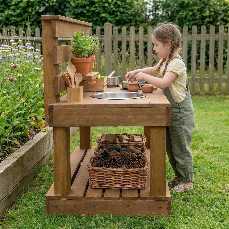 DIY Easy DIY Mud Kitchen Plans | Beginner Wooden Outdoor Play Blueprint (PDF Download) Woodworking Blueprint - Step-by-Step Plan thumbnail 5