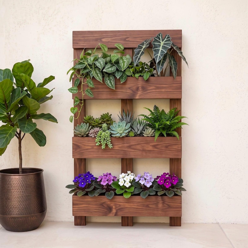 DIY DIY Vertical Garden Plans | Wooden Tiered Planter Shelf (PDF Download) Woodworking Blueprint - Step-by-Step Plan thumbnail 5
