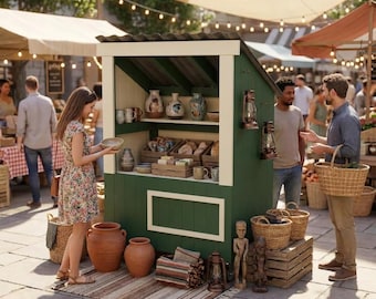 DIY Farmstand Plans | Mobile Market Stall Woodworking Build Guide (PDF Download)
