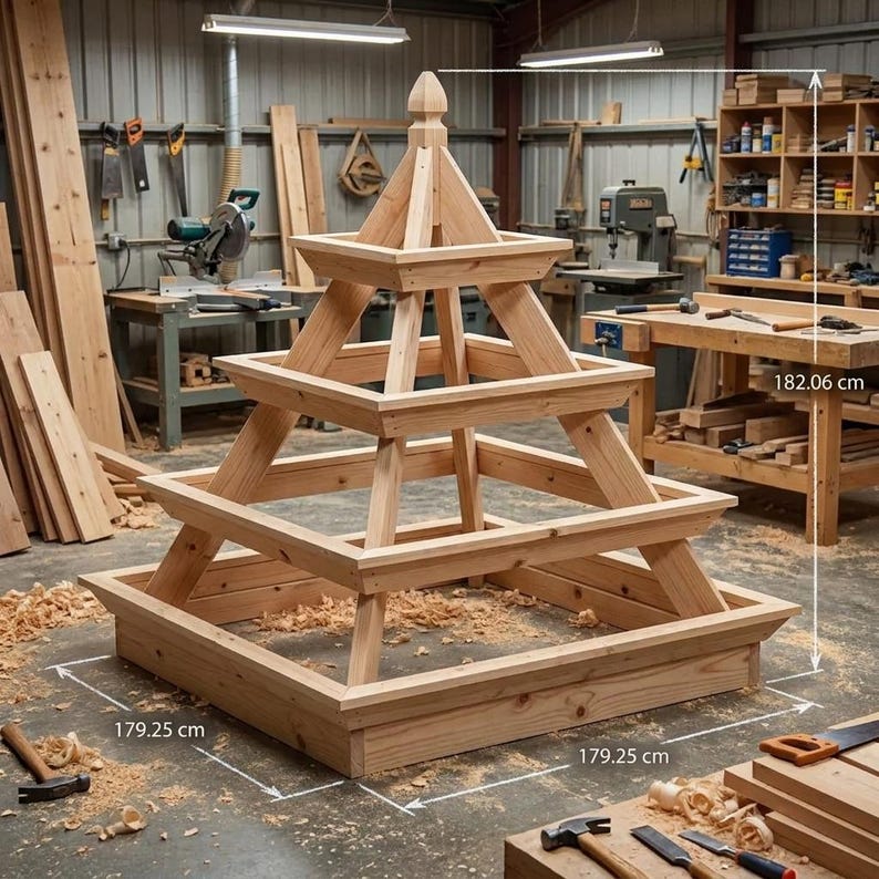DIY DIY Pyramid Strawberry Planter Plans | Wooden Strawberry Tower PDF | 4 Tier Planter Box Blueprint | Stacked Garden Bed Woodworking Blueprint - Step-by-Step Plan thumbnail 2