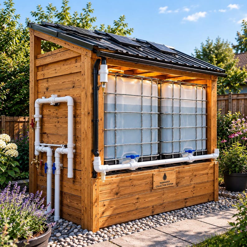 DIY DIY Rainwater Collection System Plans | IBC Tote Enclosure Blueprint (PDF Download) Woodworking Blueprint - Step-by-Step Plan thumbnail 7