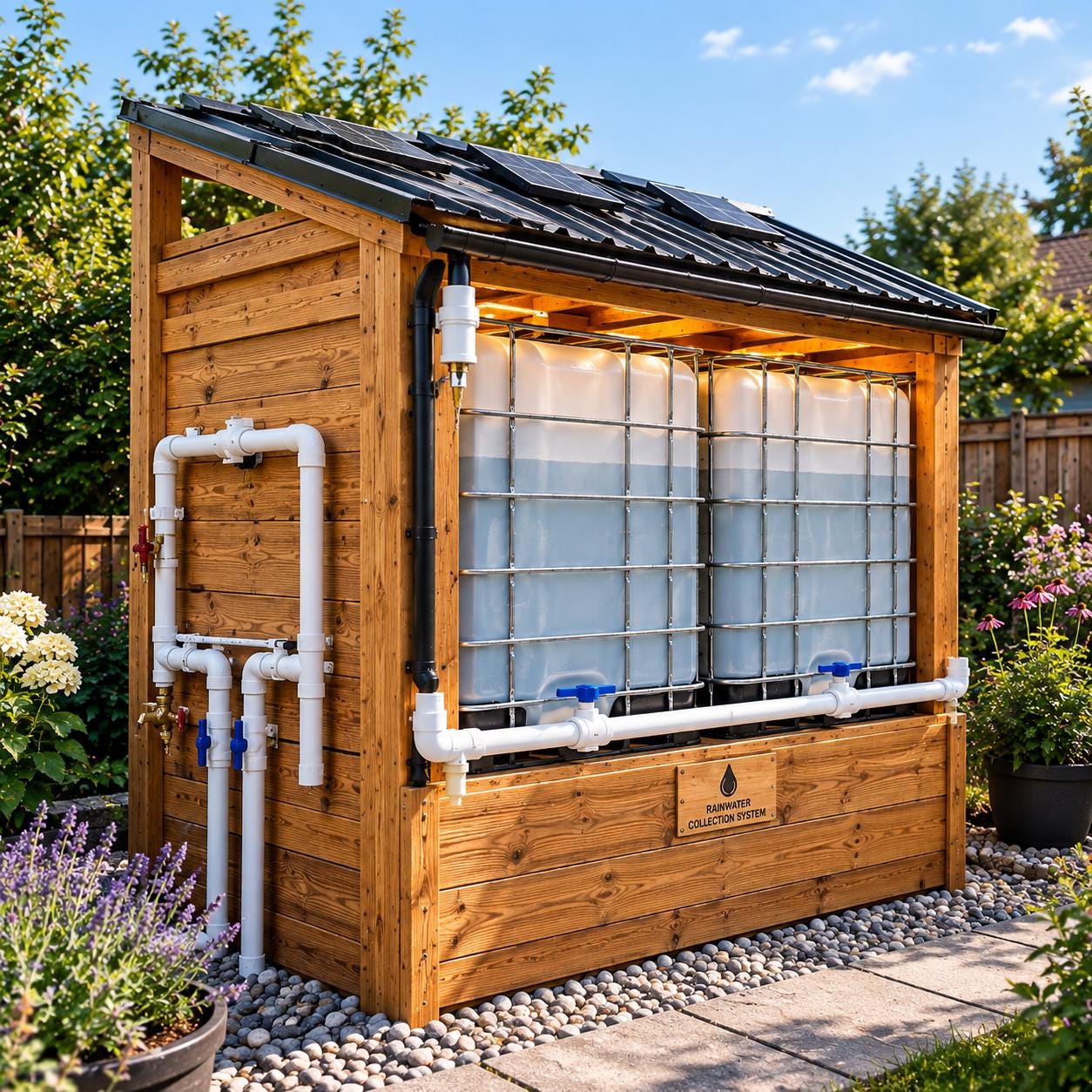 DIY Rainwater Collection System Plans | IBC Tote Enclosure Blueprint (PDF Download) — Blueprint close-up detail