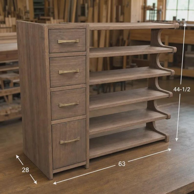DIY DIY Shoe Cabinet Plans | Enclosed Entryway Storage Blueprint (PDF Download) Woodworking Blueprint - Step-by-Step Plan thumbnail 1