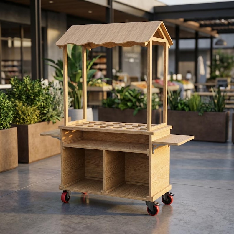 DIY DIY Mobile Food Cart Plans | Folding Vendor, Coffee, Wedding Bar Build (PDF Download) Woodworking Blueprint - Step-by-Step Plan thumbnail 4
