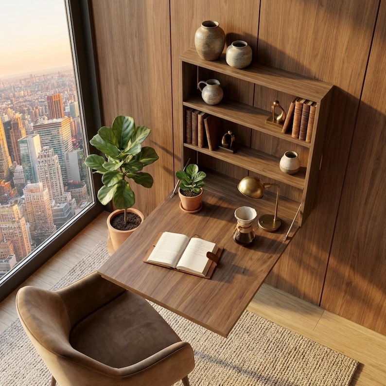 DIY DIY Murphy Desk Plans: Wall Mounted Fold Down Table with Storage (PDF Download) Woodworking Blueprint - Step-by-Step Plan thumbnail 5