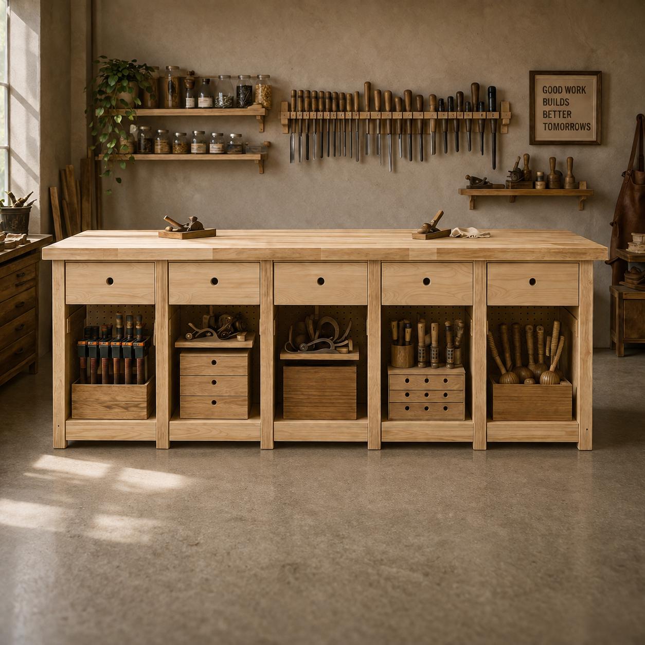 Modular Workbench Plans — Blueprint close-up detail