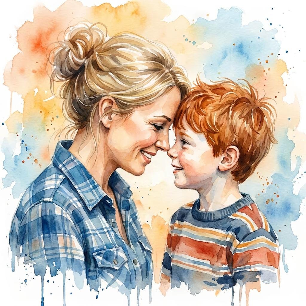 Custom Watercolor Portrait from Photo, Family Gift, Mother's Day Keepsake (Digital Download)