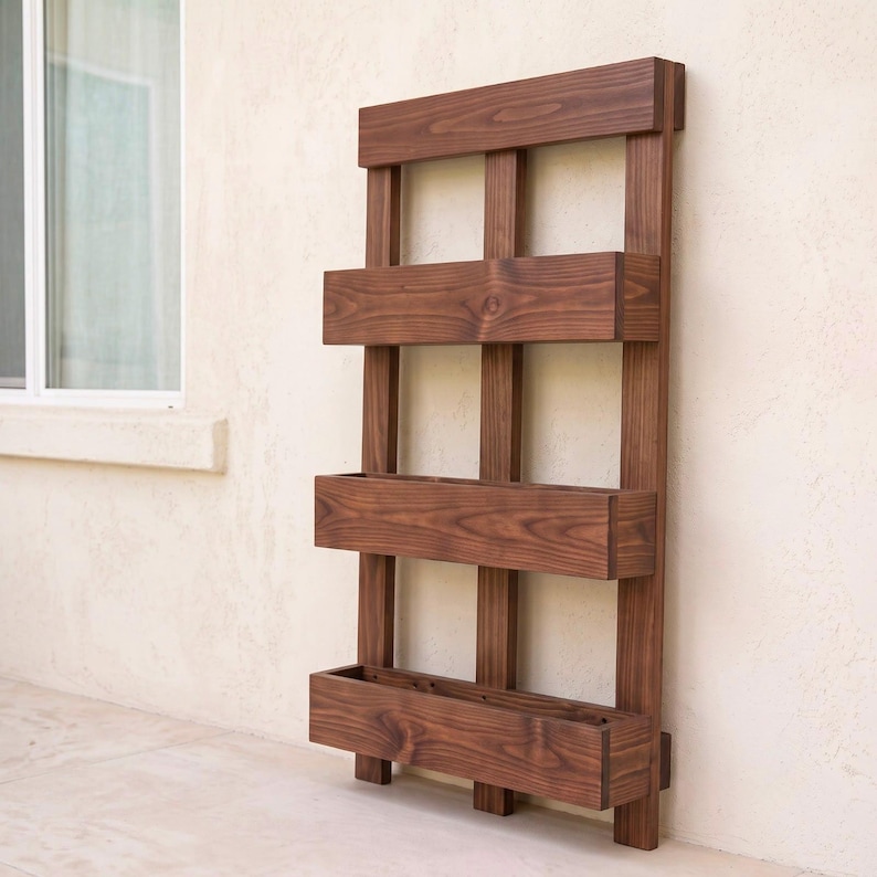 DIY DIY Vertical Garden Plans | Wooden Tiered Planter Shelf (PDF Download) Woodworking Blueprint - Step-by-Step Plan thumbnail 3