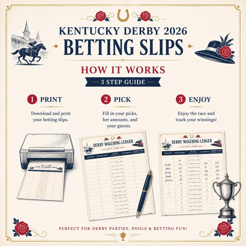 DIY Kentucky Derby 2026 Wagering Ledger — Printable Bet Tracker Sheet, Derby Party Bookie Board PDF Woodworking Blueprint - Step-by-Step Plan thumbnail 5