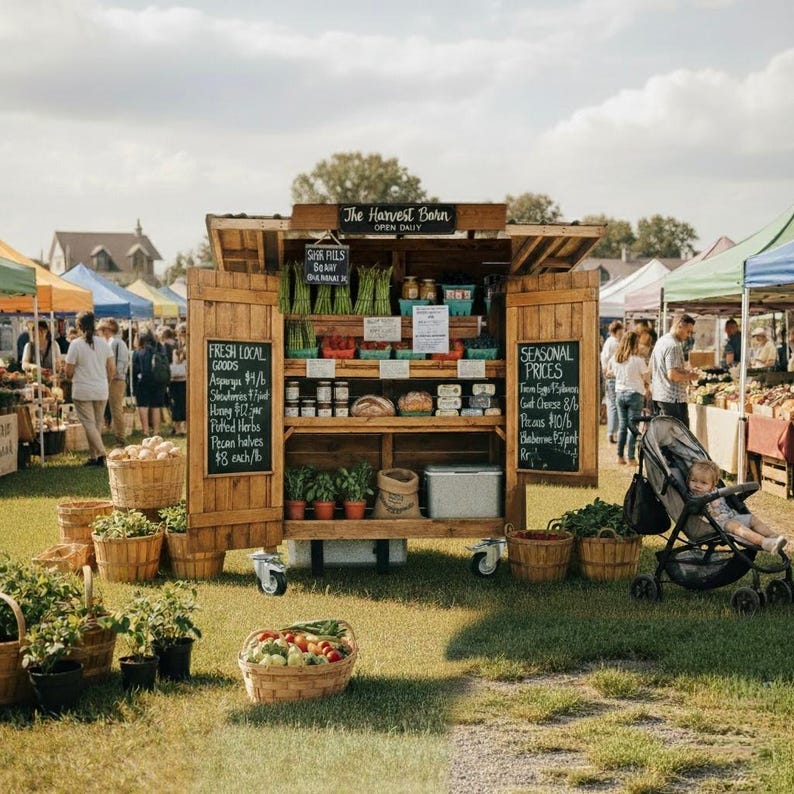 DIY DIY Farmstand Plans: Roadside Produce, Flower, and Bakery Stand (PDF Download) Woodworking Blueprint - Step-by-Step Plan thumbnail 3