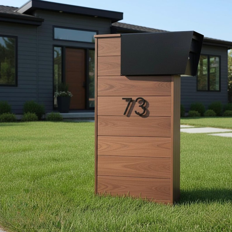 DIY Modern Mailbox Stand Plans: DIY Wooden Post with Planter (PDF Download) Woodworking Blueprint - Step-by-Step Plan thumbnail 3
