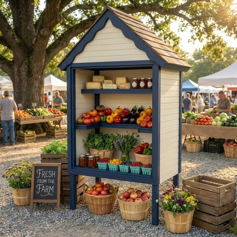 DIY DIY Farmstand Plans PDF | Roadside Mobile Market Stand Blueprint | Bakery Egg Flower Produce Stand | Woodworking Plans Woodworking Blueprint - Step-by-Step Plan thumbnail 3