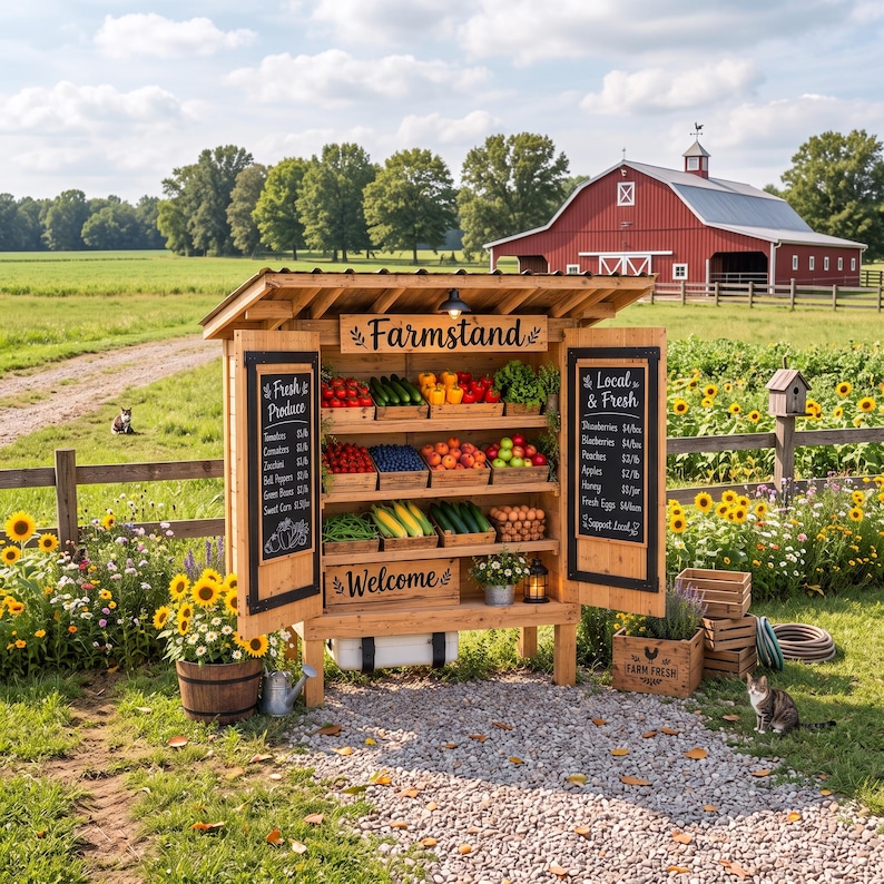 DIY DIY Farmstand Plans PDF | Wheelable Flower Cart & Bakery Stand Blueprint (Digital Download) Woodworking Blueprint - Step-by-Step Plan thumbnail 4