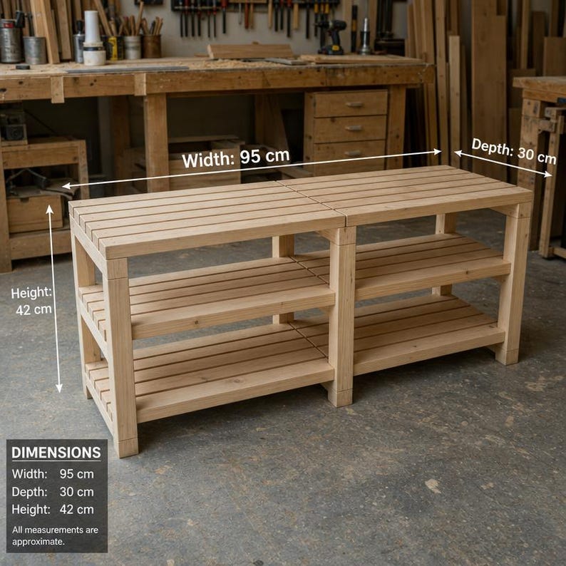 DIY DIY Wall Shelf Plans PDF, Wood Shoe Rack Plans, Standing Shelf Woodworking Blueprint, Entryway Bathroom Console, Digital Download Woodworking Blueprint - Step-by-Step Plan thumbnail 3
