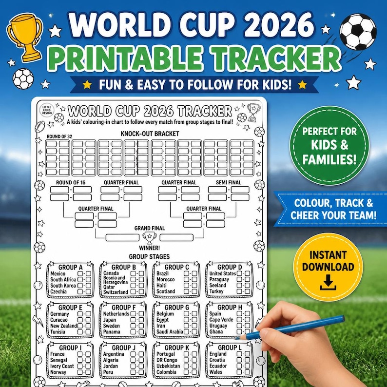 DIY World Cup 2026 Printable Tracker for Kids | Soccer & Football Tournament Bracket Chart Woodworking Blueprint - Step-by-Step Plan thumbnail 3