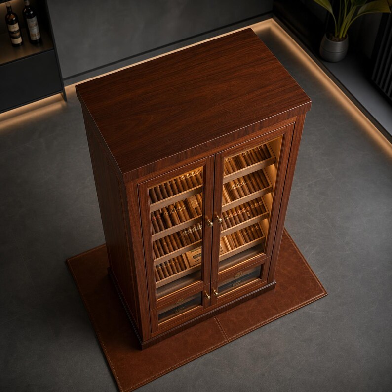 DIY Large Cigar Humidor Cabinet Plan | DIY Glass Door Display Case PDF | Woodworking Blueprint | Gift for Cigar Lovers Woodworking Blueprint - Step-by-Step Plan thumbnail 4