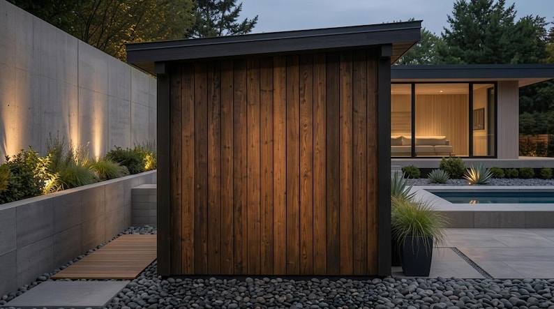 DIY Modern Outdoor Sauna Plans | DIY Cedar Backyard Sauna With Window (PDF Download) Woodworking Blueprint - Step-by-Step Plan thumbnail 4