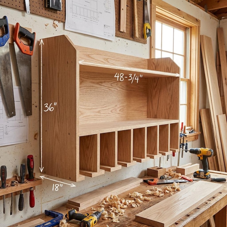 DIY DIY Cordless Drill Storage Organizer Plans PDF | Power Tool Rack Blueprint | Battery Charging Station | Garage Workshop Shelf Woodworking Blueprint - Step-by-Step Plan thumbnail 2