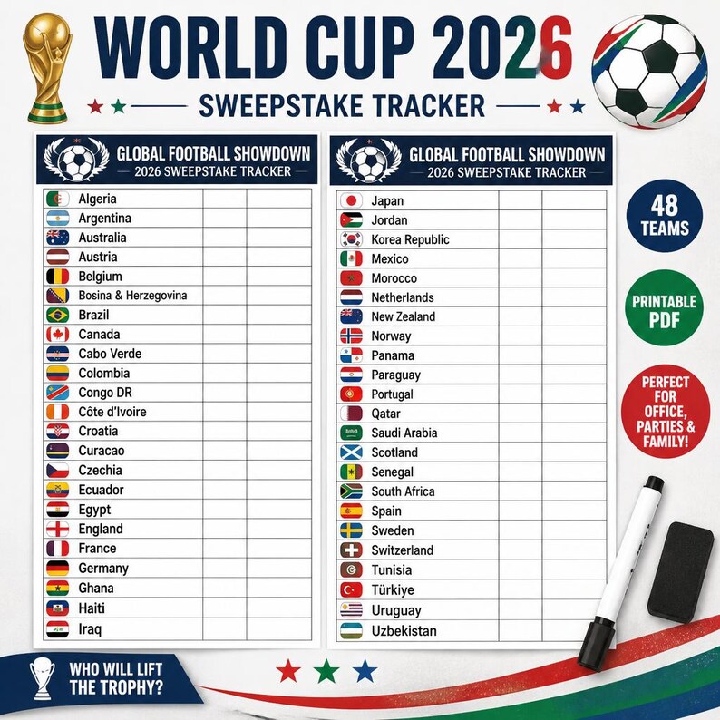 DIY World Cup 2026 Sweepstake Kit – Printable PDF | A4 & US Letter | Football Office Pool Game | Soccer Tournament Tracker | Instant Download Woodworking Blueprint - Step-by-Step Plan thumbnail 6