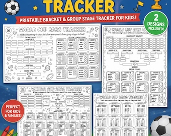 World Cup 2026 Printable Tracker for Kids | Soccer & Football Tournament Bracket Chart