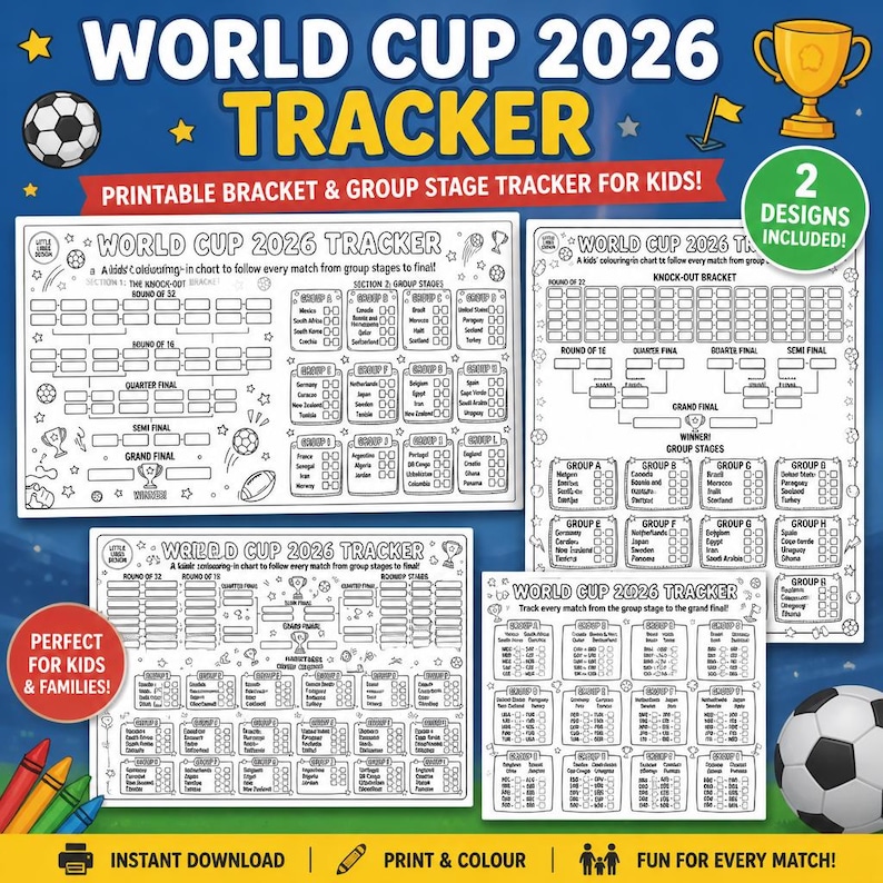 DIY World Cup 2026 Printable Tracker for Kids | Soccer & Football Tournament Bracket Chart Woodworking Blueprint - Step-by-Step Plan thumbnail 1