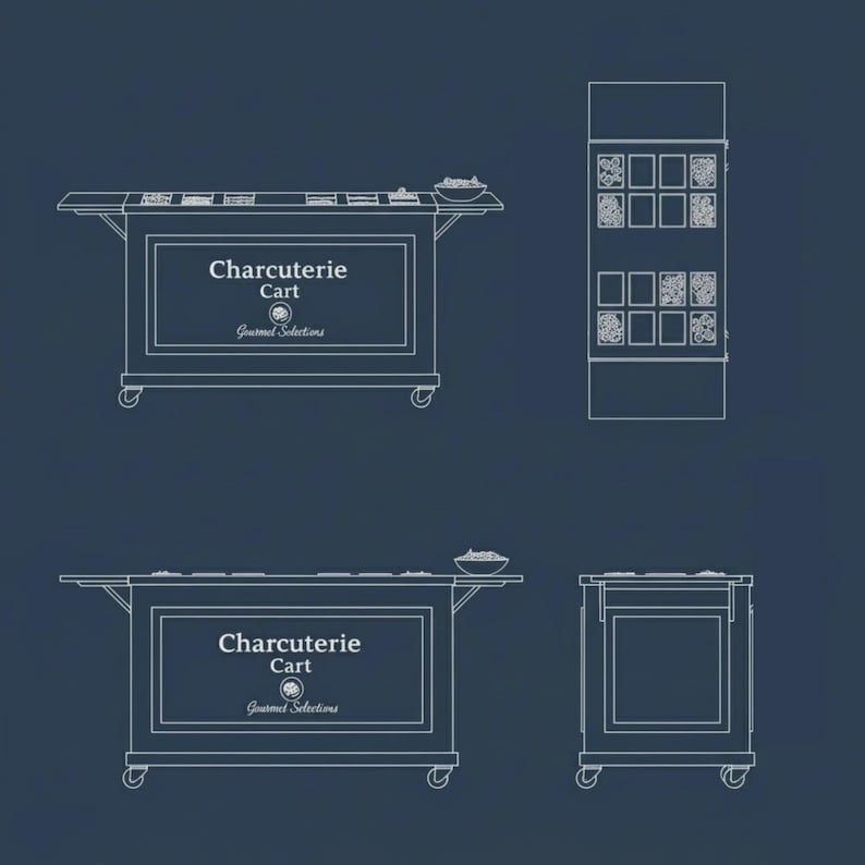 DIY DIY Collapsible Charcuterie Cart Plans: Mobile Bar Cart (PDF) Woodworking Blueprint - Step-by-Step Plan thumbnail 5