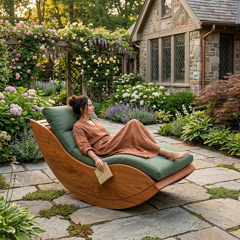 DIY Arc Rocking Lounger Chair Plans, Ergonomic Zero-Gravity Lounger Blueprint (PDF Download) Woodworking Blueprint - Step-by-Step Plan thumbnail 1