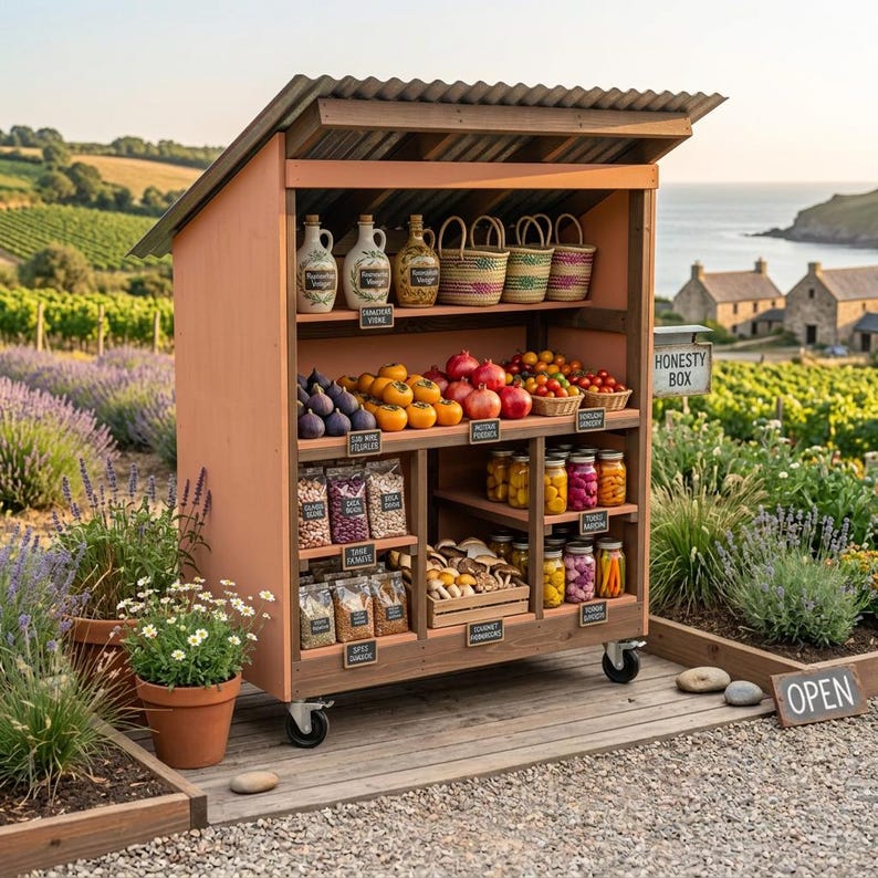 DIY DIY Farm Stand Plans | Mobile Market Cart Blueprint, Build Guide (PDF Download) Woodworking Blueprint - Step-by-Step Plan thumbnail 6