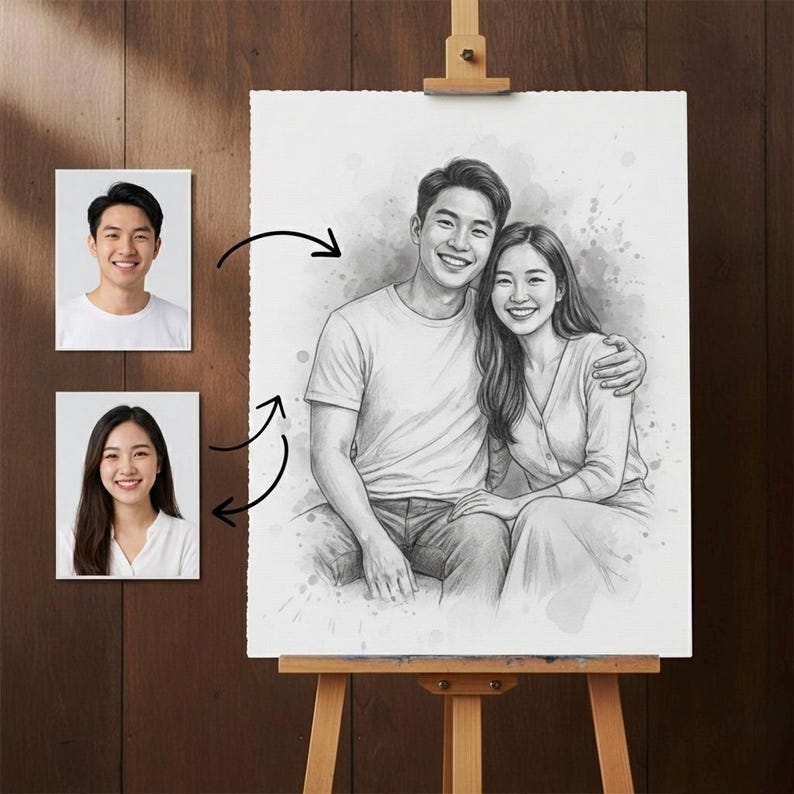 DIY Custom Memorial Portrait From Photos | Combine Loved Ones (Digital File) Woodworking Blueprint - Step-by-Step Plan thumbnail 5