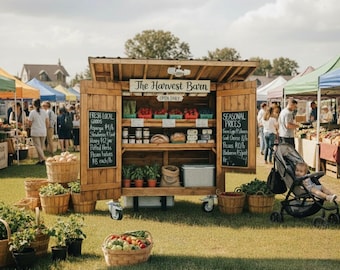 Planos para montar un puesto de venta de productos agrícolas: Puesto de frutas, verduras, flores y panadería al borde de la carretera (Descarga en PDF)