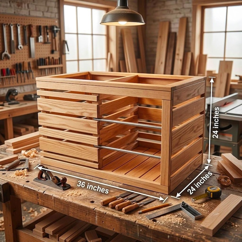 DIY Toy Box Plans PDF | Stacking Wood Bins, Kids Storage Build (Digital Download) Woodworking Blueprint - Step-by-Step Plan thumbnail 2