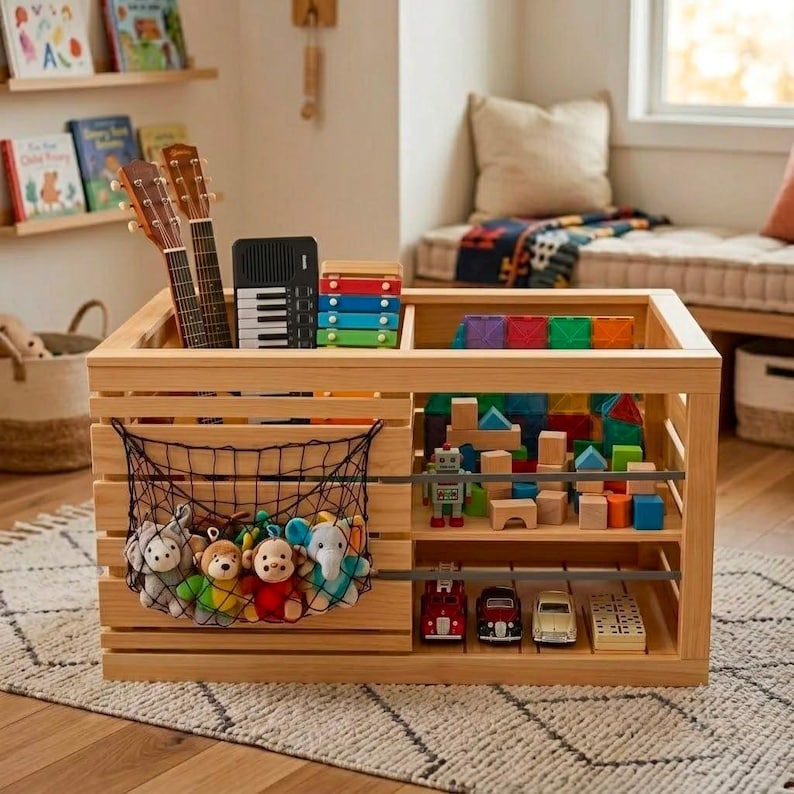 DIY Toy Box Plans PDF | Stacking Wood Bins, Kids Storage Build (Digital Download) Woodworking Blueprint - Step-by-Step Plan thumbnail 3
