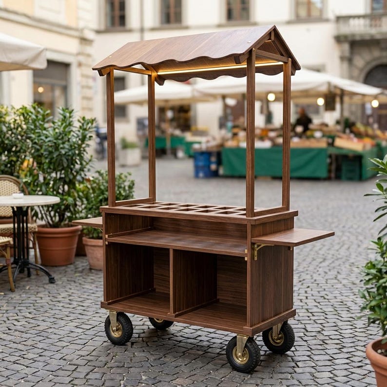 DIY DIY Mobile Food Cart Plans | Folding Vendor, Coffee, Wedding Bar Build (PDF Download) Woodworking Blueprint - Step-by-Step Plan thumbnail 6