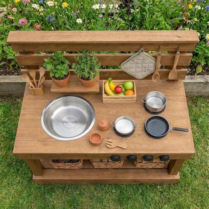 DIY Easy DIY Mud Kitchen Plans | Beginner Wooden Outdoor Play Blueprint (PDF Download) Woodworking Blueprint - Step-by-Step Plan thumbnail 6