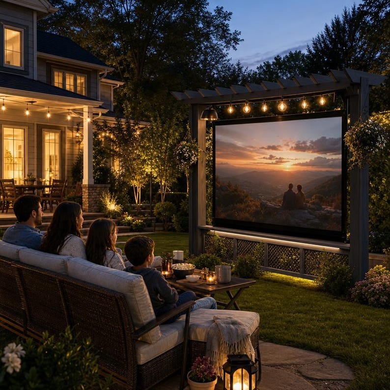 DIY DIY Outdoor TV Stand Plans | Pergola Backyard Cinema Frame (PDF Download) Woodworking Blueprint - Step-by-Step Plan thumbnail 6