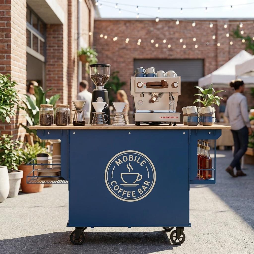 DIY Collapsible Coffee Cart Plans PDF | Folding Mobile Bar Blueprint | Vendor Cart Woodworking Plans | Imperial & Metric